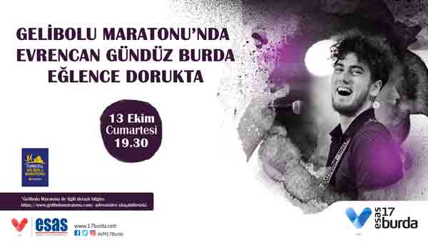 Turkcell Gelibolu Maratonu Fuarı’nı Evrencan Gündüz konseri ile karşılıyor