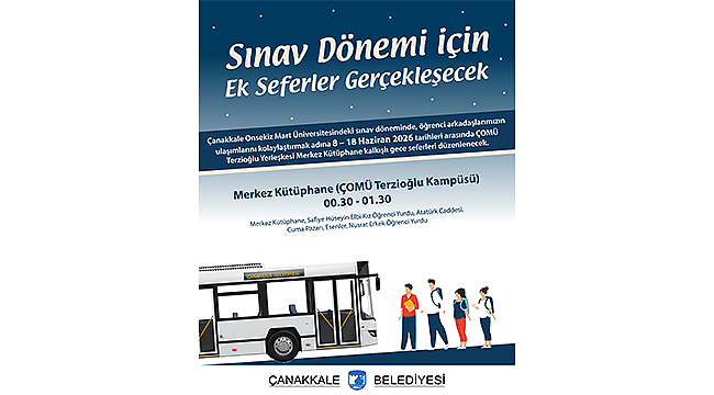 Sınav Dönemi İçin Ek Seferler Gerçekleşecek