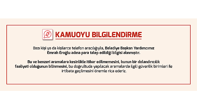 Çanakkale Belediyesinden Dolandırıcılık Uyarısı