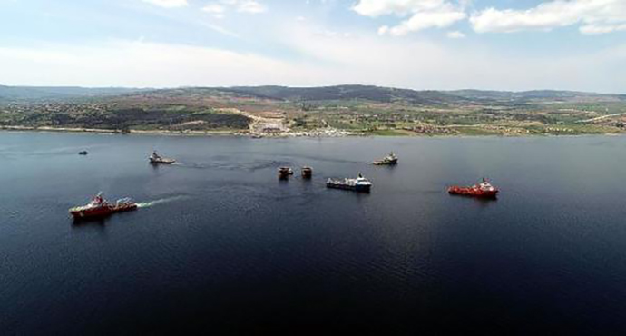 1915 Çanakkale Köprüsü Avrupa kule kesonu batırıldı