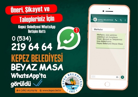 KEPEZ BELEDİYESİ “WHATSAPP” HATTI AÇILDI