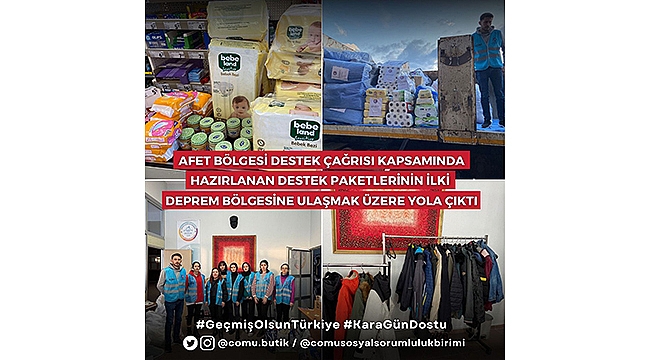 Afet Bölgelerine Ulaştırılmak Üzere ÇOMÜ’den İlk Paketler Yola Çıktı