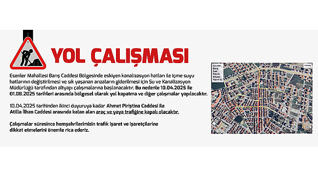 Altyapı Çalışması Duyurusu