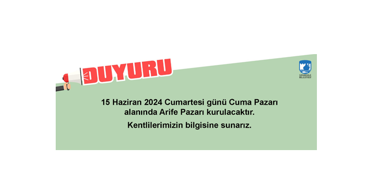Arife Gününde Cuma Pazarı Kurulacak