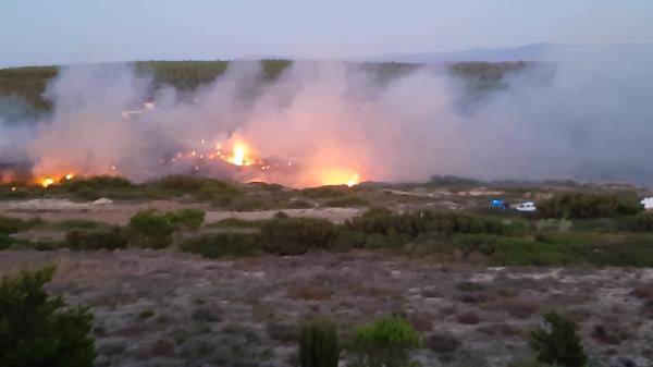 Bozcaada'da Makilik Alanda Yangın 