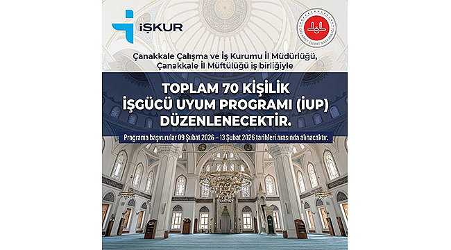Çanakkale İl Müftülüğü İçin 70 Kişilik İş Gücü Uyum Programı Açılıyor