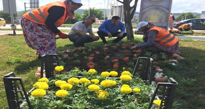 Çan'da Park ve Bahçeler Çiçek açtı