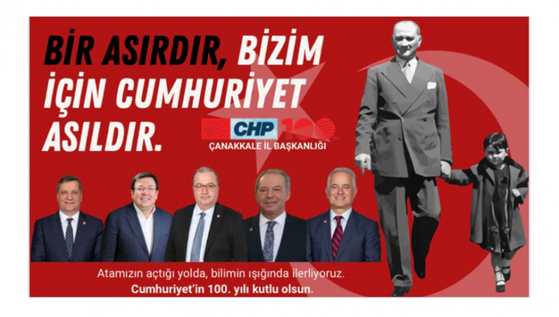 CHP’den Cumhuriyetin 100.Yılı Kutlama Mesajı