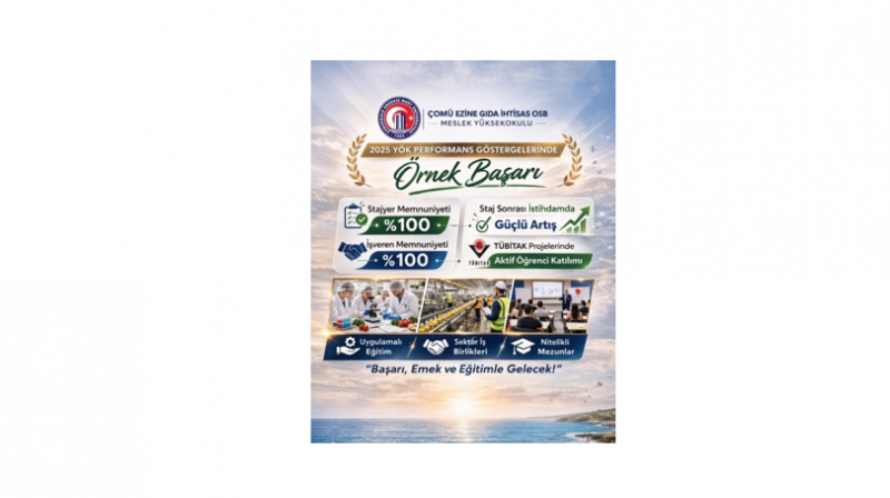 ÇOMÜ Ezine Gıda İhtisas OSB Meslek Yüksekokulu’ndan 2025 YÖK Performans Göstergelerinde Örnek Başarı