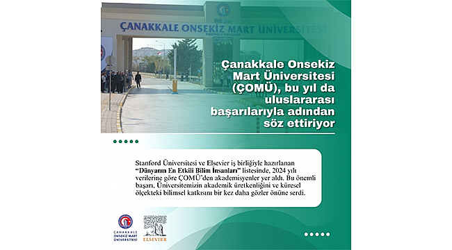 ÇOMÜ’den 20 Akademisyen 'Dünyanın En Etkili Bilim İnsanları' Listesinde