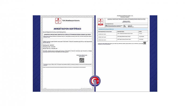 ÇOMÜSEM Yetkilendirilmiş Belgelendirme Birimi TÜRKAK Tarafından Akredite Edildi