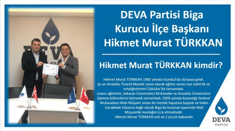 DEVA Partisi Biga İlçe Başkanı Belli Oldu