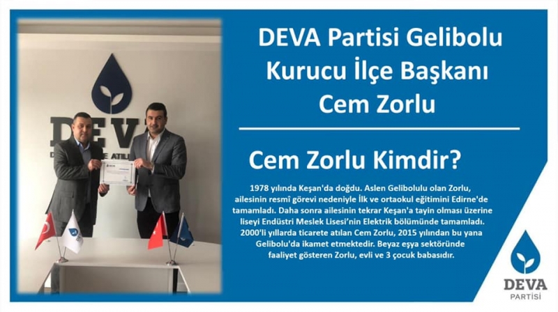 DEVA Partisi Gelibolu Kurucu İlçe Başkanı Belli Oldu