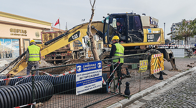 İskele Bölgesinde Yağmursuyu Hattı Çalışmaları devam ediyor