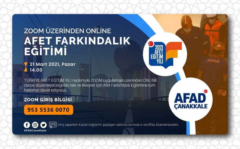 Online Afet Farkındalık Eğitimi Hakkında Duyuru