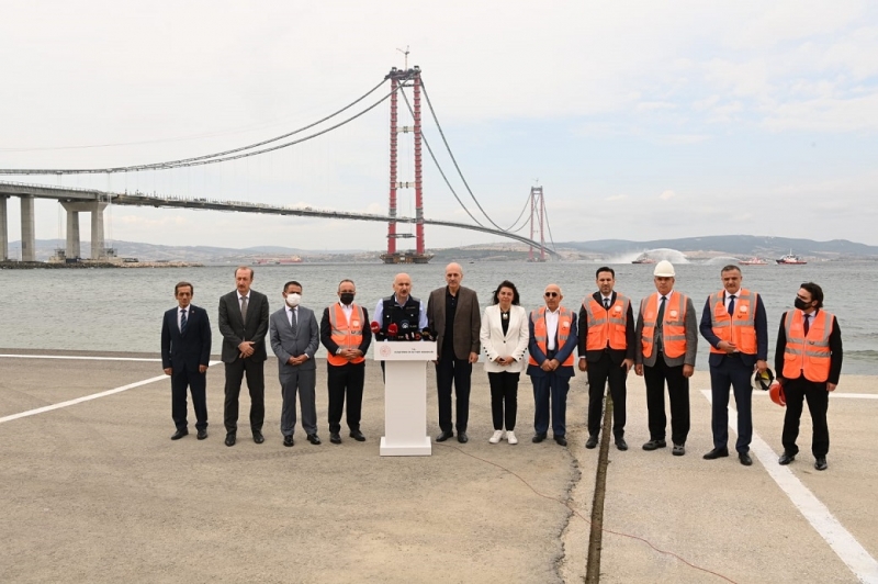 ULAŞTIRMA BAKANI KARAİSMAİLOĞLU, 1915 ÇANAKKALE KÖPRÜSÜ’NDEKİ KEDİ YOLUNDAN ANADOLU’DAN AVRUPA’YA YÜRÜDÜ