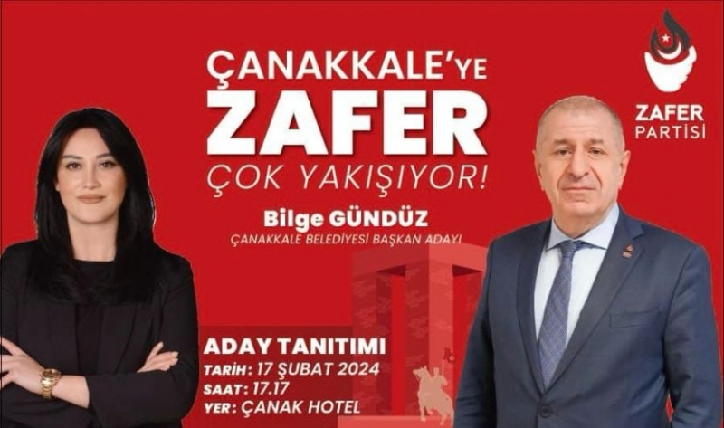 Zafer Partisi Çanakkale Belediye Başkan Adayı Bilge Gündüz oldu