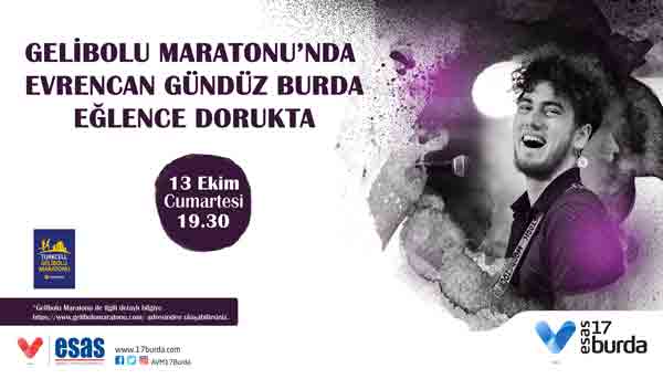 Turkcell Gelibolu Maratonu Fuarı’nı Evrencan Gündüz konseri ile karşılıyor