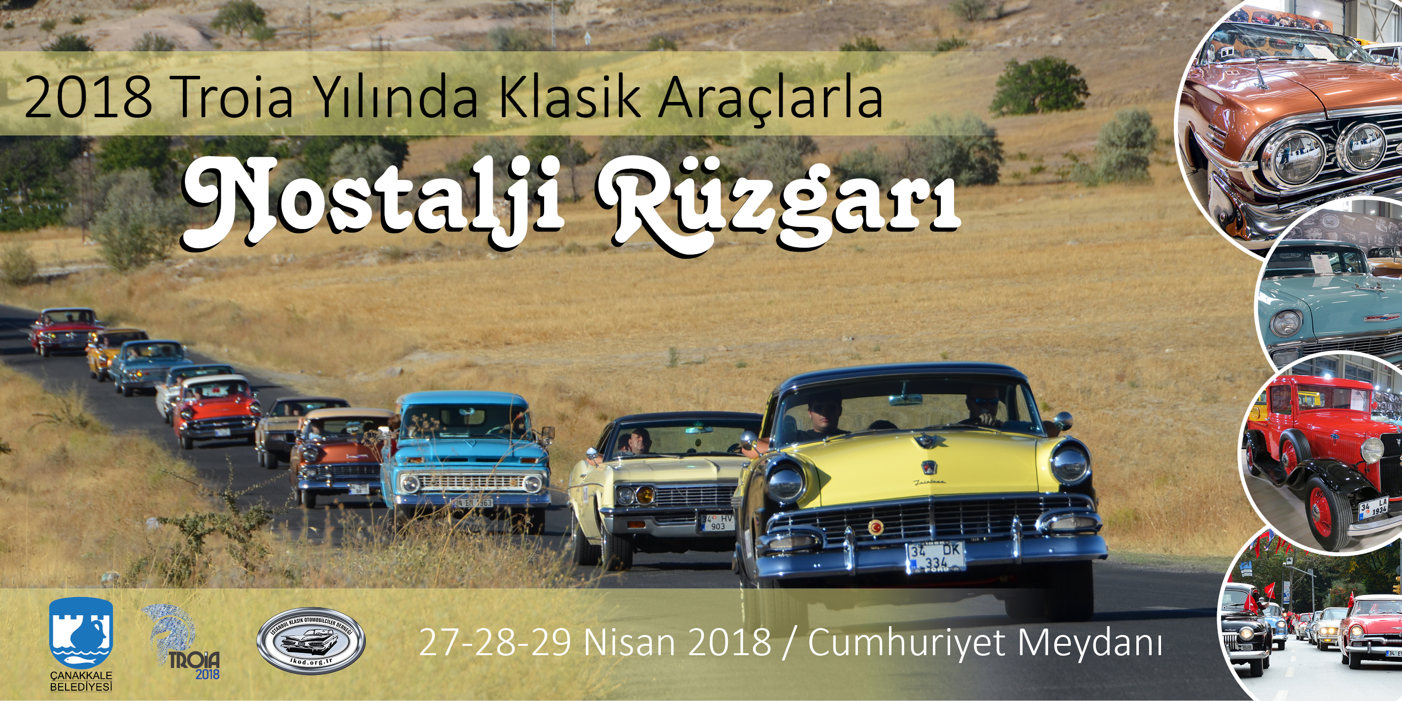 Troia Yılında Klasik Araçlarla Nostalji Rüzgarı