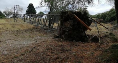 Ayvacık'ta fırtına çatıları uçurdu, ağaçları ve direkleri devirdi.