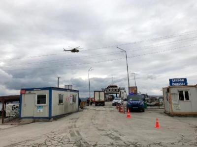 Çanakkale'de, Helikopterle Havadan Trafik Denetimi