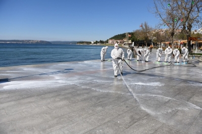 Çanakkale'de Kordon Boyu Dezenfekte Edildi