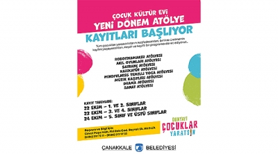 Çocuk Kültür Evi Atölye Kayıtları Başlıyor