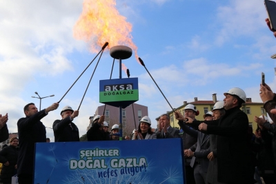 Gelibolu’da doğalgaz ateşi yandı