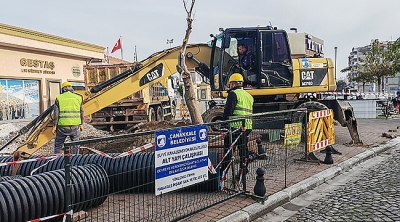 İskele Bölgesinde Yağmursuyu Hattı Çalışmaları devam ediyor