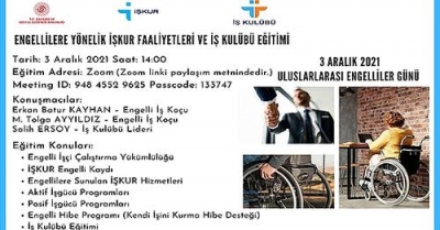 İŞKUR Yetkilileri Engelli Vatandaşlarla Eğitimde Bir Araya Geldi