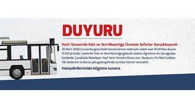 Kadir Gecesinde Eski ve Yeni Mezarlığa Ücretsiz Seferler Gerçekleşecek