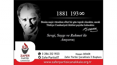 ZAFER PARTİSİ’NDEN 10 KASIM MESAJI